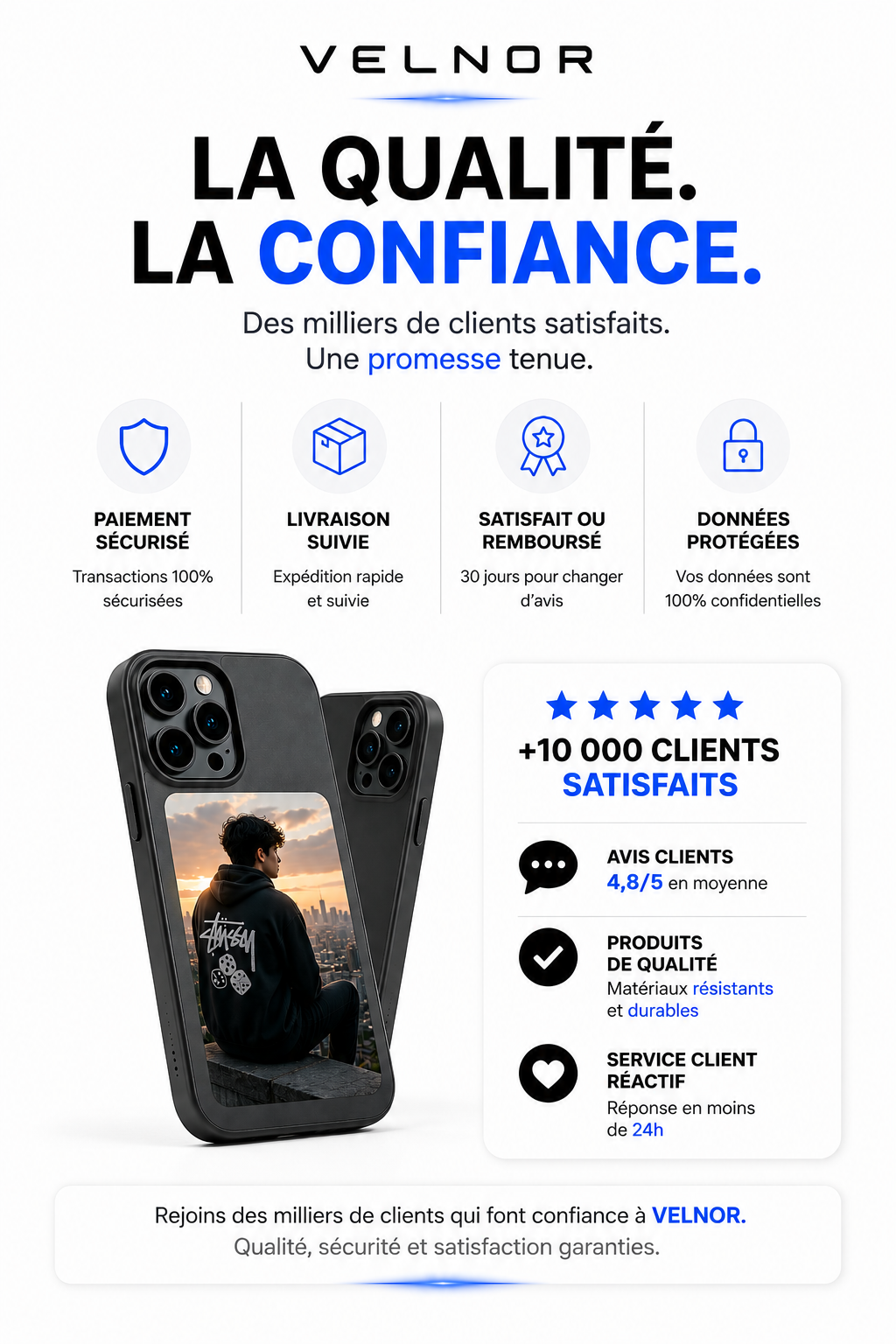 Coque Personnalisable E‑Ink – VELNOR