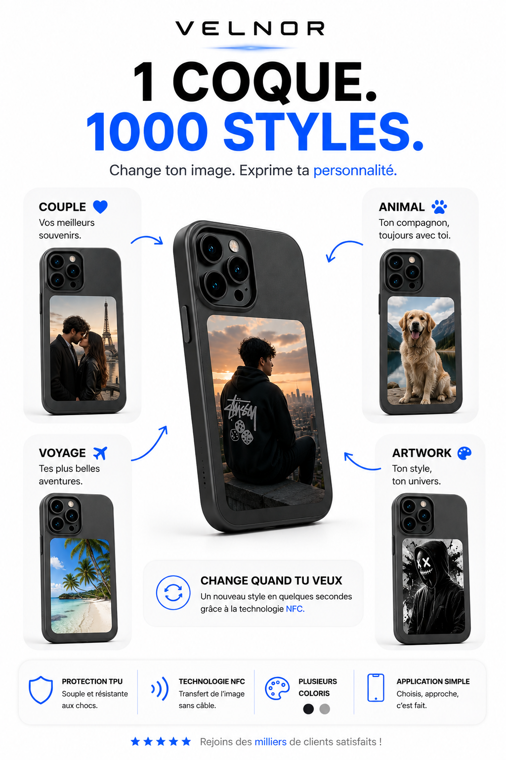 Coque Personnalisable E‑Ink – VELNOR